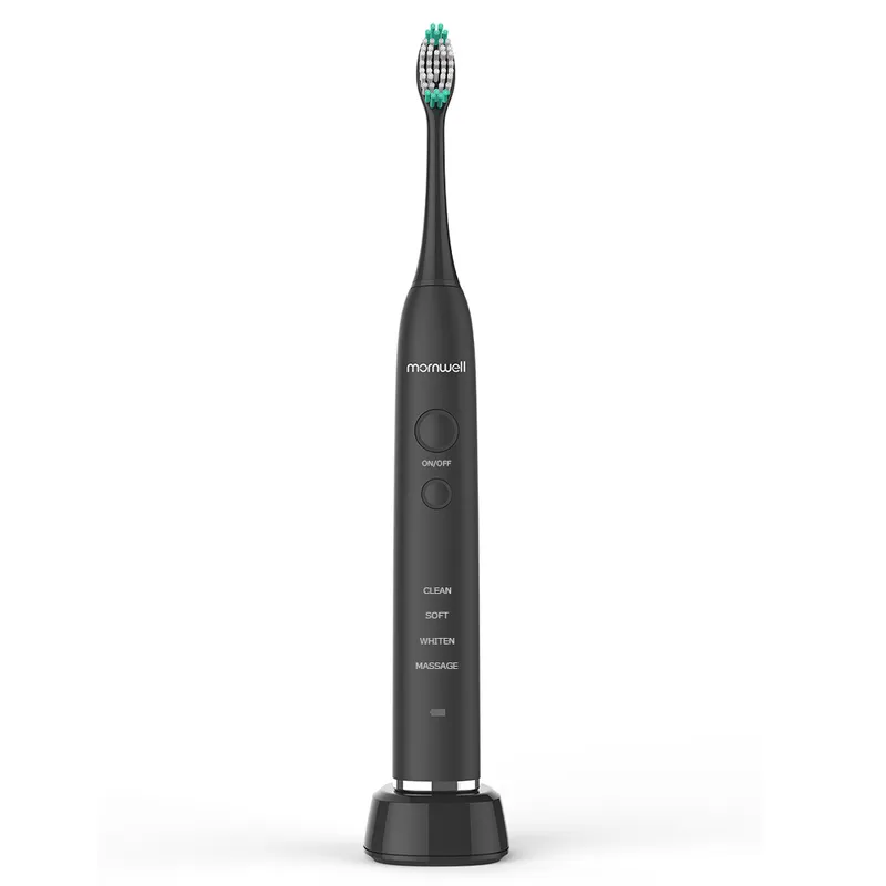 Elektrische tandenborstel USB inductieve opladen Sonic Volwassenen Tandenborstel Zwart 8 Borstel Heads Travel Case 220224