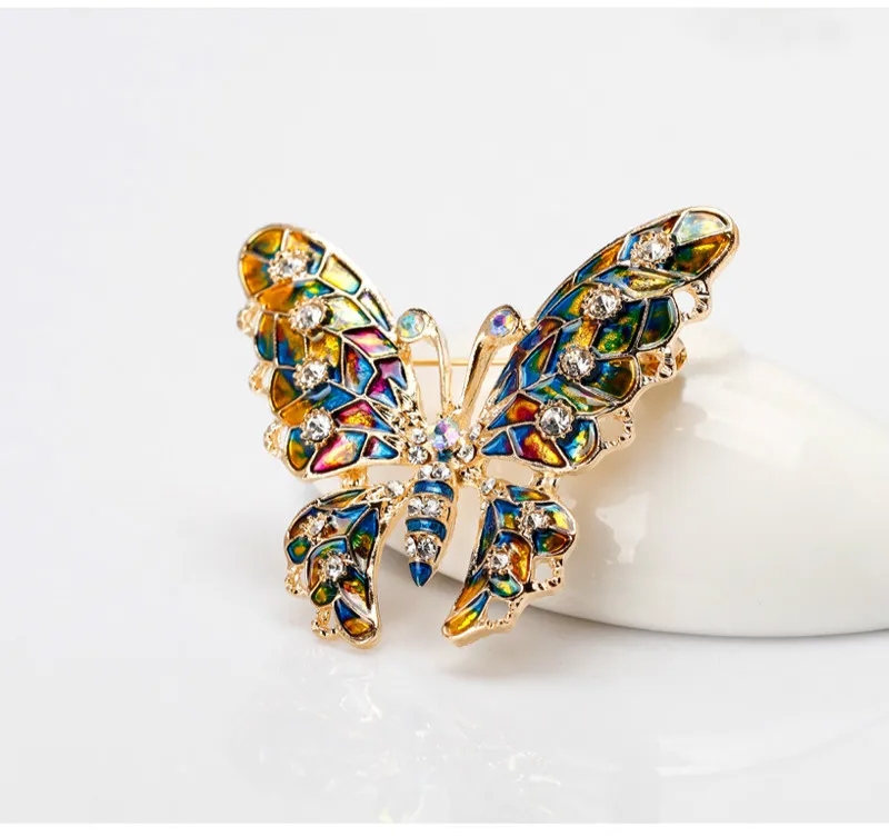 Gold Butterfly brooch crystal Rhinestone brooches pins for women mens Wedding Bouquets fashion jewelry will and sandy gift