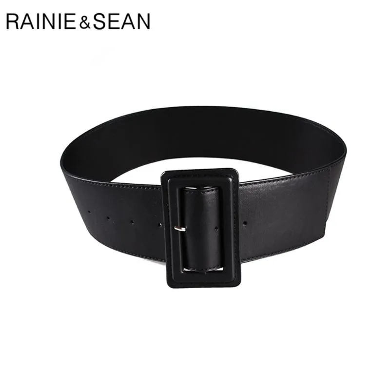 RAINIE SEAN ceintures en cuir pour femmes larges boucles de ceinture féminine mode automne hiver tout nouveau solide bleu vert dames robe ceintures2947