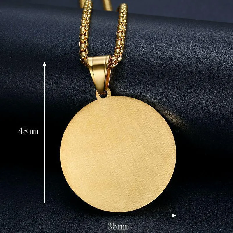 Ciondolo a mano in preghiera ghiacciato Hip Hop con catena da uomo color oro in acciaio inossidabile CZ con ciondolo rotondo collana gioielli regalo maschile1276W