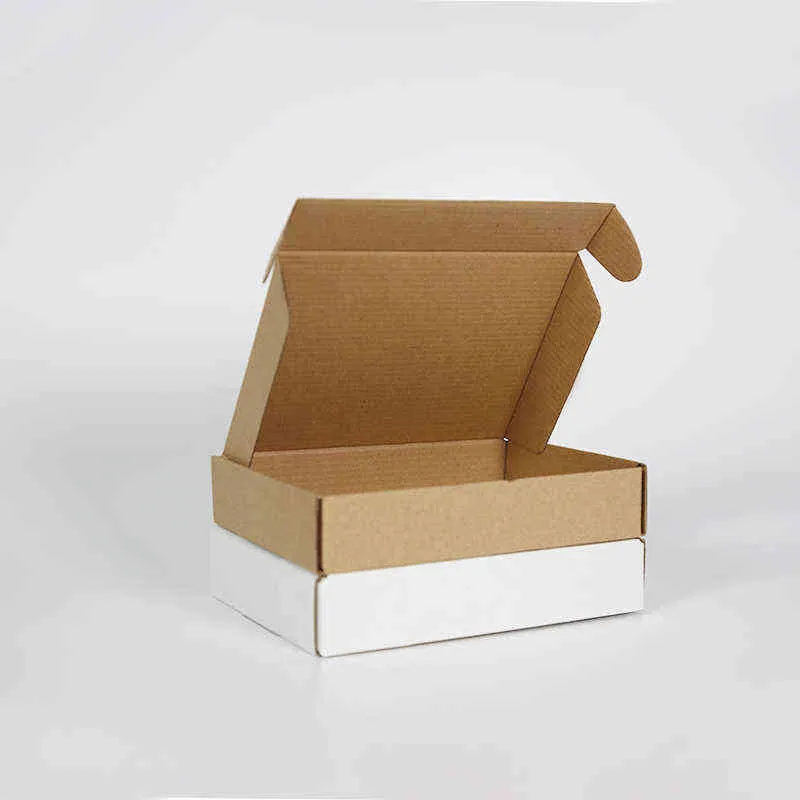 Boîte d'avion en papier Kraft, 5 piècesboîte en Carton ondulé pour vêtements et bijoux blancs, boîte d'emballage en papier cadeau H1231