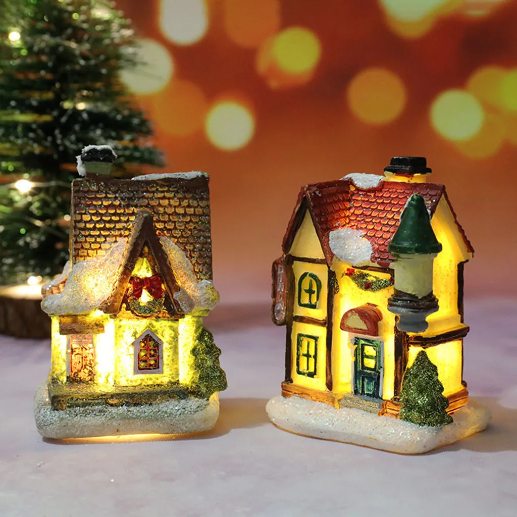 أضواء عيد الميلاد راتنجات مصغرة الأثاث LED تزيين الهدايا الإبداعية الإضاءة زخرفة المنزل 03 Y201020