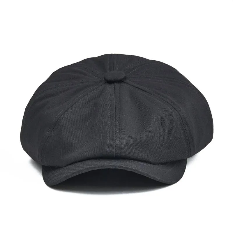 Sboy Hats Bootvela Cap Herren -Twill Baumwolle acht Panel Hut Frauen Bäcker Boy Caps Retro großer großer männlicher Boina Schwarzer Baskenmütze 0339e