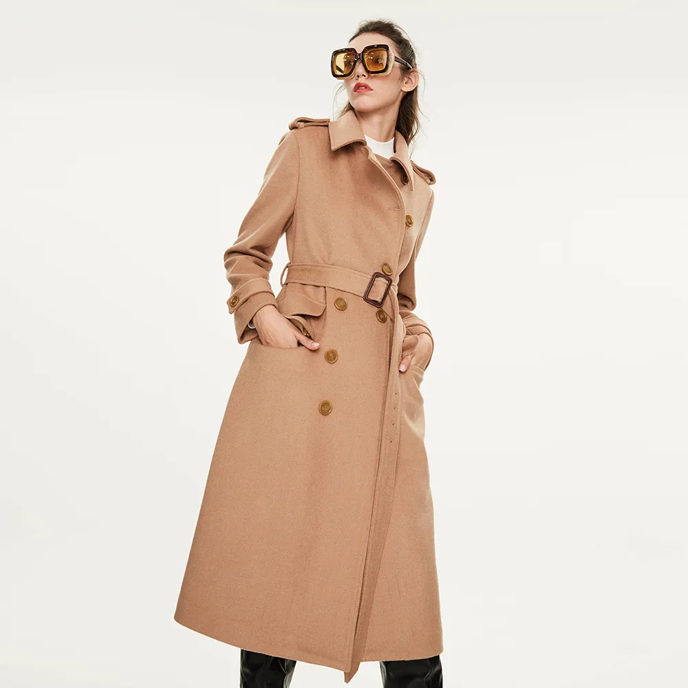 Winter Woolen Coat Women Fashion Classic Overcoat Thick Elegant Long OL Jackets Streetwear 201102