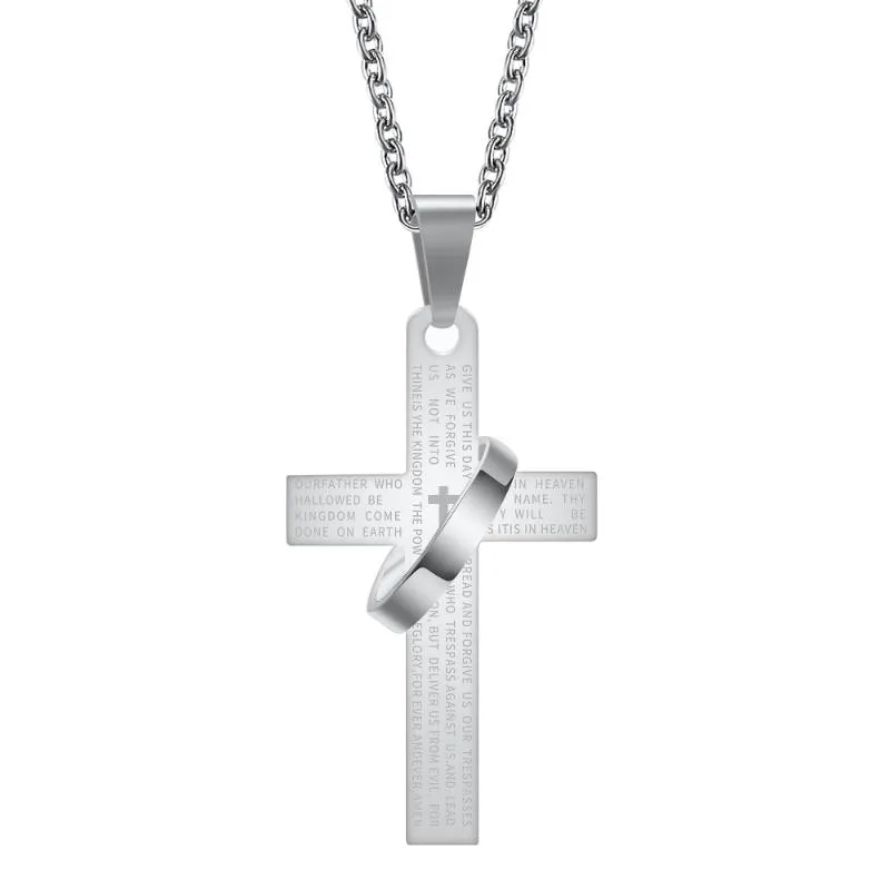 Anhänger Halsketten Mode Edelstahl Christian Bibel Gebetskräfte Männer Halskette charmante Geschenke Juwely2477