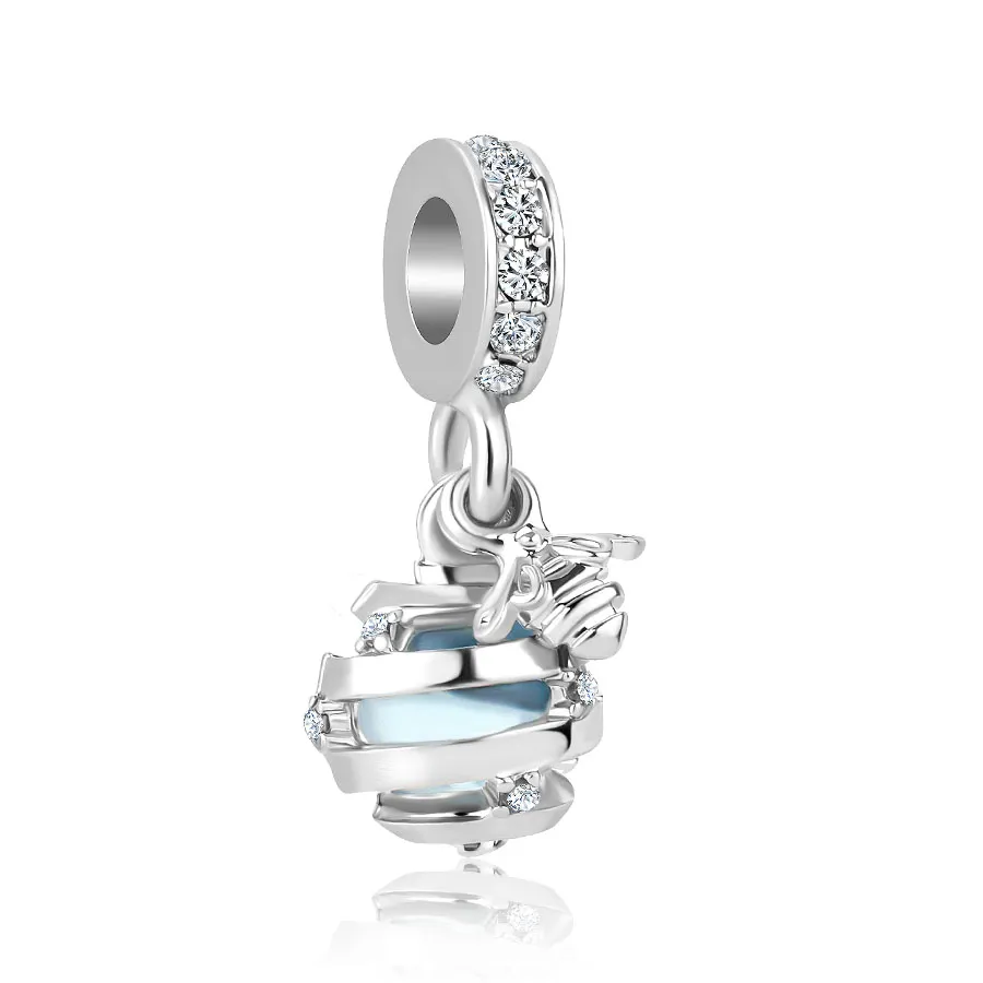 Ciondolo in argento sterling 925 a forma di cuore fai da te perline fini gioielli di moda da donna con bracciale Pandora