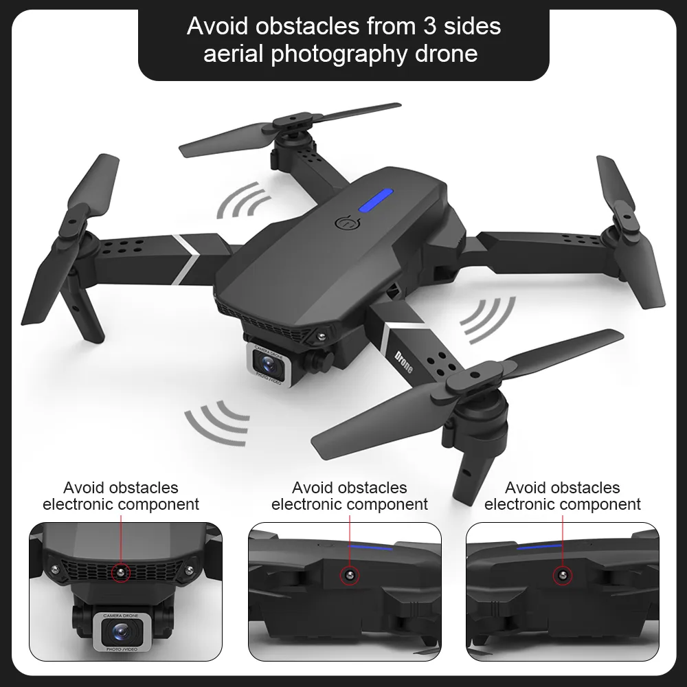 Nuovo Professionista HD 4K E525 Pro Drone DRONE CON CAMERA WiFi FPV Evitamento ad ostacoli a tre ginnastica RC DRON DRON TOYS DEGNI PK E525S4991512