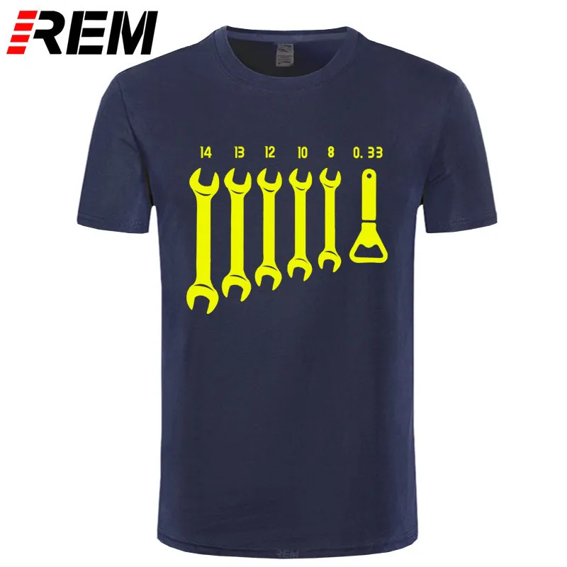 Camisetas de mecánico con abridor de llave de tornillo REM para hombre, camiseta de algodón de ingeniero de reparación de coche, camisetas divertidas de manga corta, ropa para hombre 220312