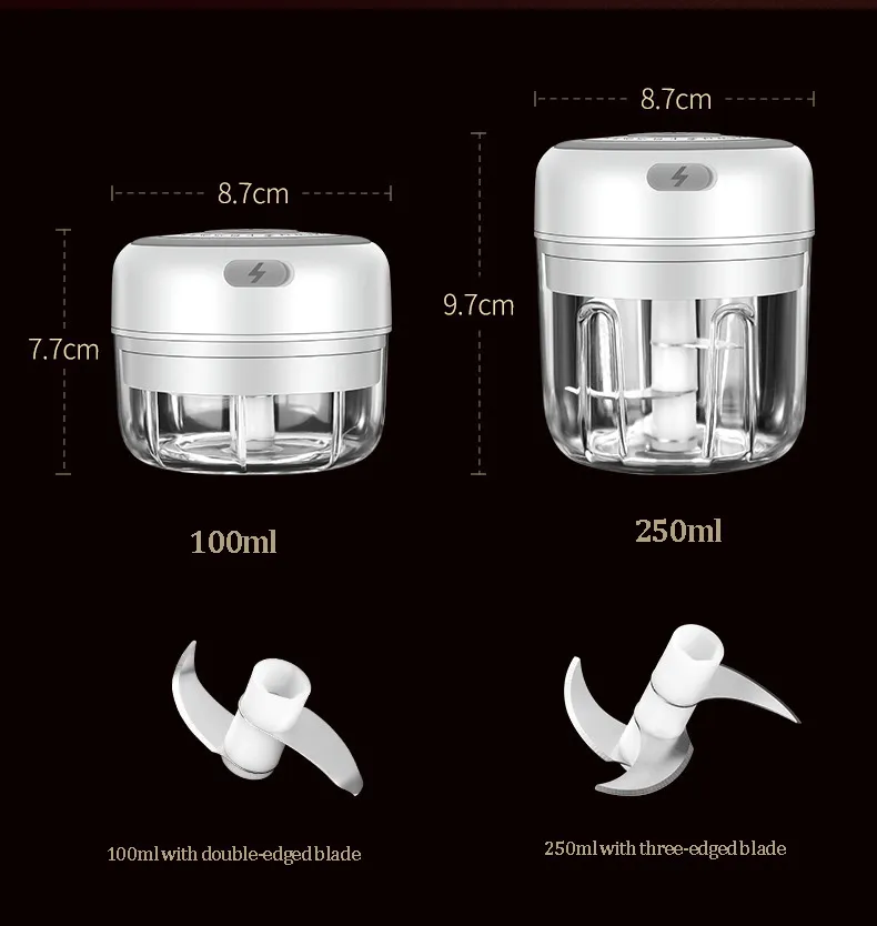 2020 Nouveaux outils de cuisine Aliments électriques Aimlic Végétable Choppeur à l'ail Crusher Crusher Cuisine Choppeur Hopper Moulin à viande accessoires C330H