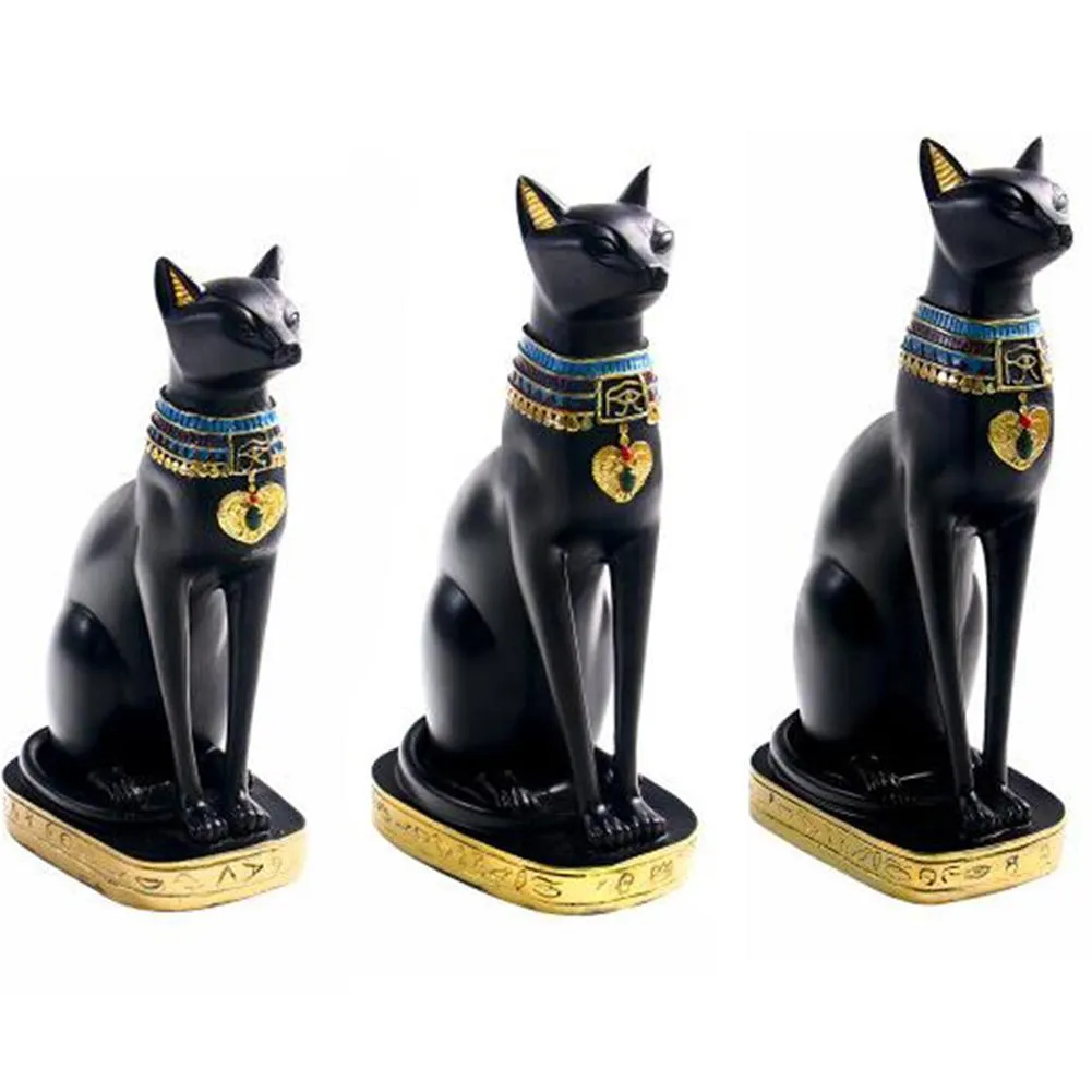 Hars Ambachten Exotische Douane Figurine Standbeeld Egyptische kat Godin BASTET Standbeeld Woondecoratie Geschenken Home Vintage Ornamenten T200710