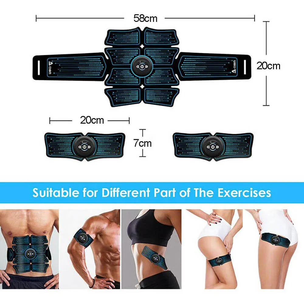 Sports Entertainment Vibration Belt Machine Ab Trainer EMS Abdominal Muscle Stimulator Toner Fitness Training Gear Home Gym Belt Q3872104