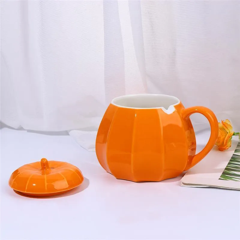 1 tazza di acqua di Halloween caffè in ceramica a forma di zucca creativa PC arancione 201028