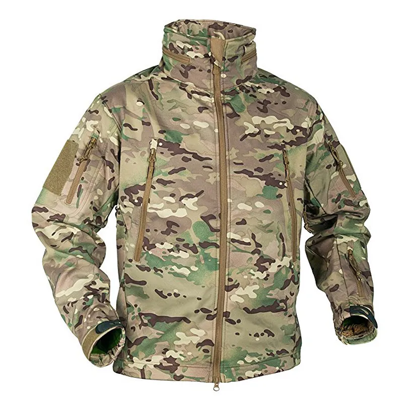 Winter Military Fleece Jacket Men Soft shell Tactical Waterproof Army Camouflage Coat Airsoft Clothing Multicam Windbreakers 220301