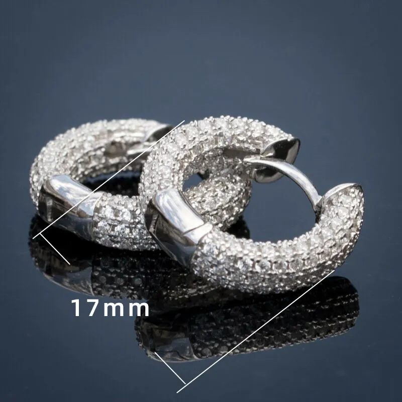 Women Hip Hop Small Hoop Earrings Dazzling Micro Paved CZ Stones Circle Earring Female Accessories High Quality Vintage Fashion Je2541
