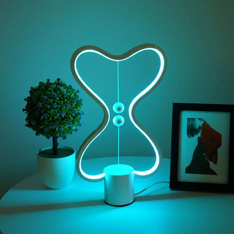 7 couleurs Heng Balance lampe LED veilleuse USB alimenté décor à la maison chambre bureau Table lampe de nuit lumière C0930