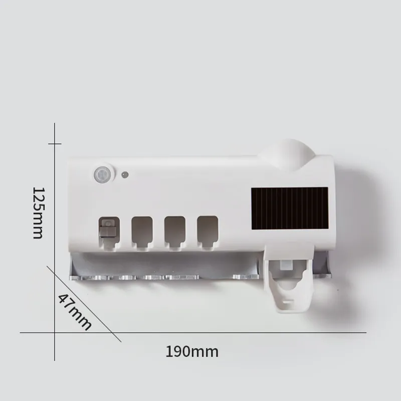 GESEW UV معقم الأسنان حامل طاقة الطاقة الشمسية معجون الأسنان الأوتوماتيكي استحضار الحمام محمولة على الحائط T2002059