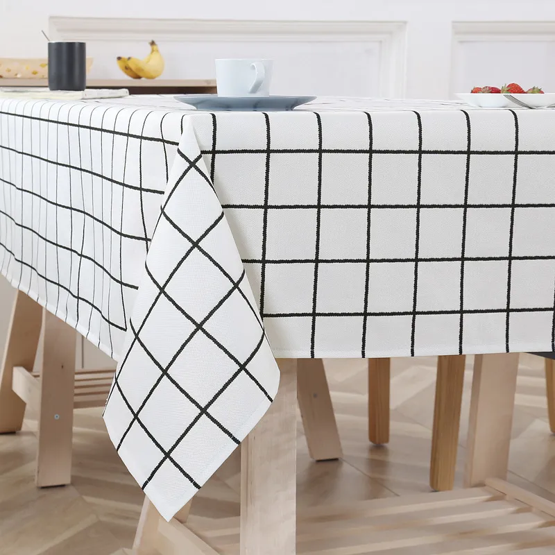 Ins Decorative Cotton Linen Tablecloth Chair Cover Waterproof Oilproof Thick Rectangular Wedding Dining Table Cloth T200601