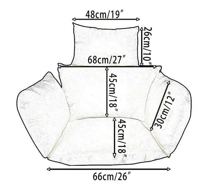 Keine Füllung Hängenden Korb Stuhl Kissen Ei Hängematte Dicke Nest Zurück Kissen Für Indoor Outdoor Terrasse Hof Garten Strand Büro Y200723