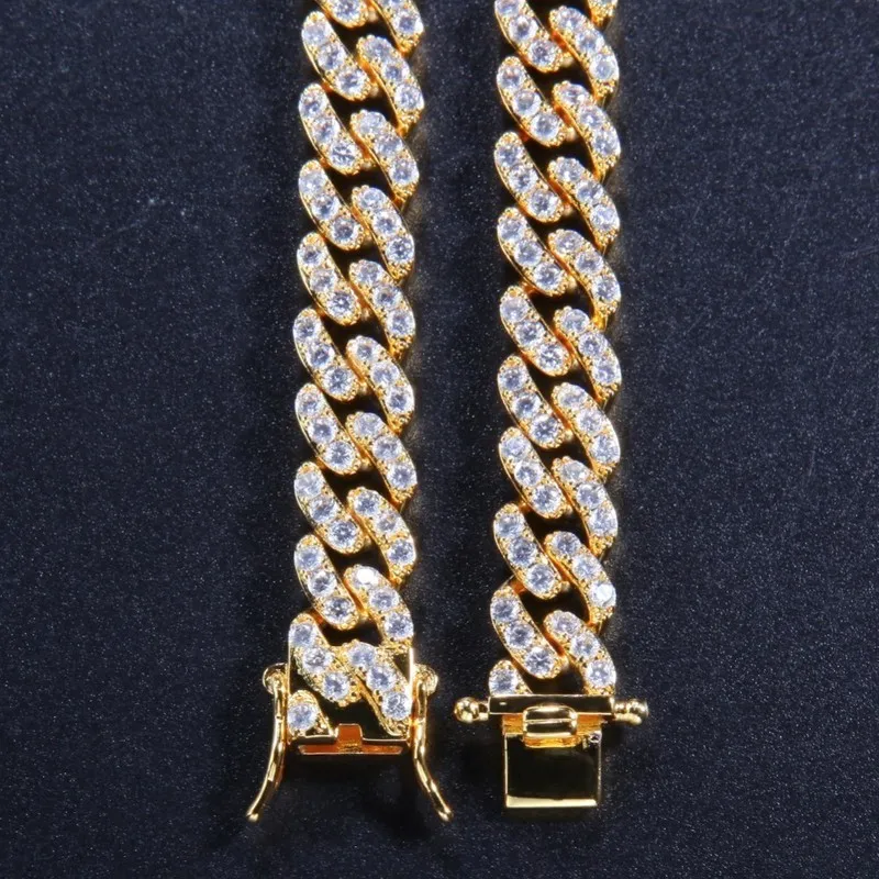 UWIN 9mm Cubic Zirconia Cuban Link Link Bracelets for Men Fashion Hiphop Gold Color Bling Bracet Jewelry Drop 22021589686970378