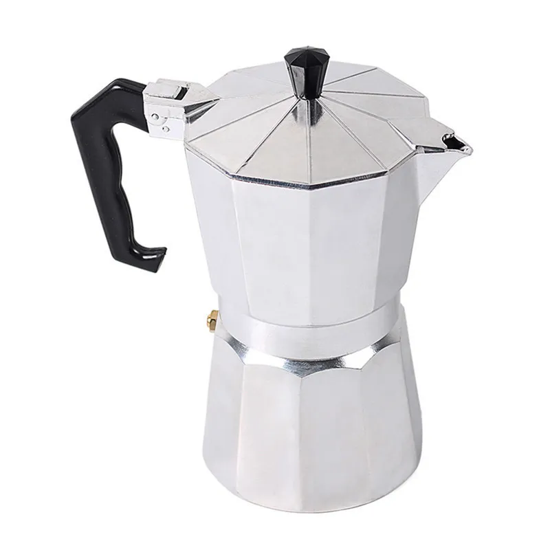 Italienische Top-Espresso-Perkolator, 1 Tasse, 3 Tassen, 6 Tassen, 9 Tassen, 12 Tassen, Herd-Kaffeemaschine, achteckig, für den Haushalt, Aluminium, Cafeteira C1030283C