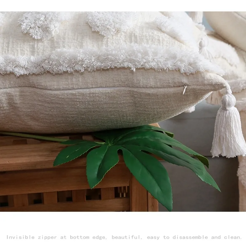 Подушка для подушки с кисточками Boho наволочка ручной работы марокканский стиль декоративные подушки чехлы для дома 45x45см / 30x50см 220217