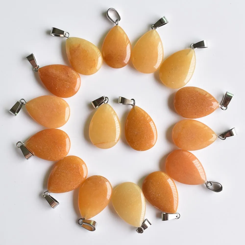 Whole 2020 trendy sell natural stone water drop shape pendants charms for Necklaces making 0927286c