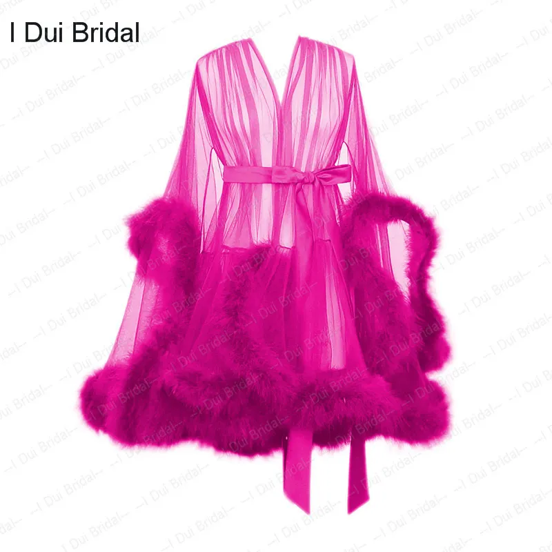 Short Feather Srabe With Marabou Flingings Suknia Bridal Boudoir Sheer Tiulle Tiulle Illusion Birthday Feather Srabe CostumelJ20084249942