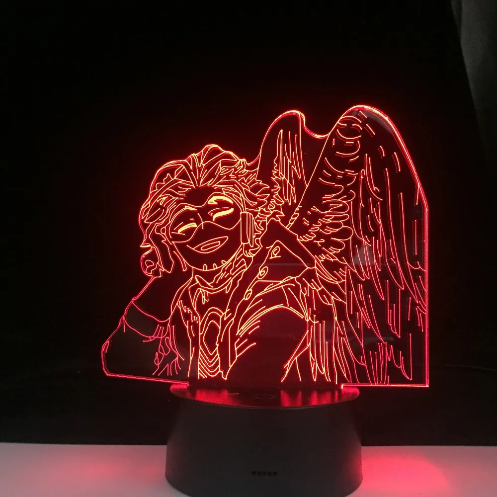 Hawks Keigo Takami LED ANIME 3D lampe mon héros académia décor de chambre de nuit Couleurs de télécommande table cadeau 3D lamp283a