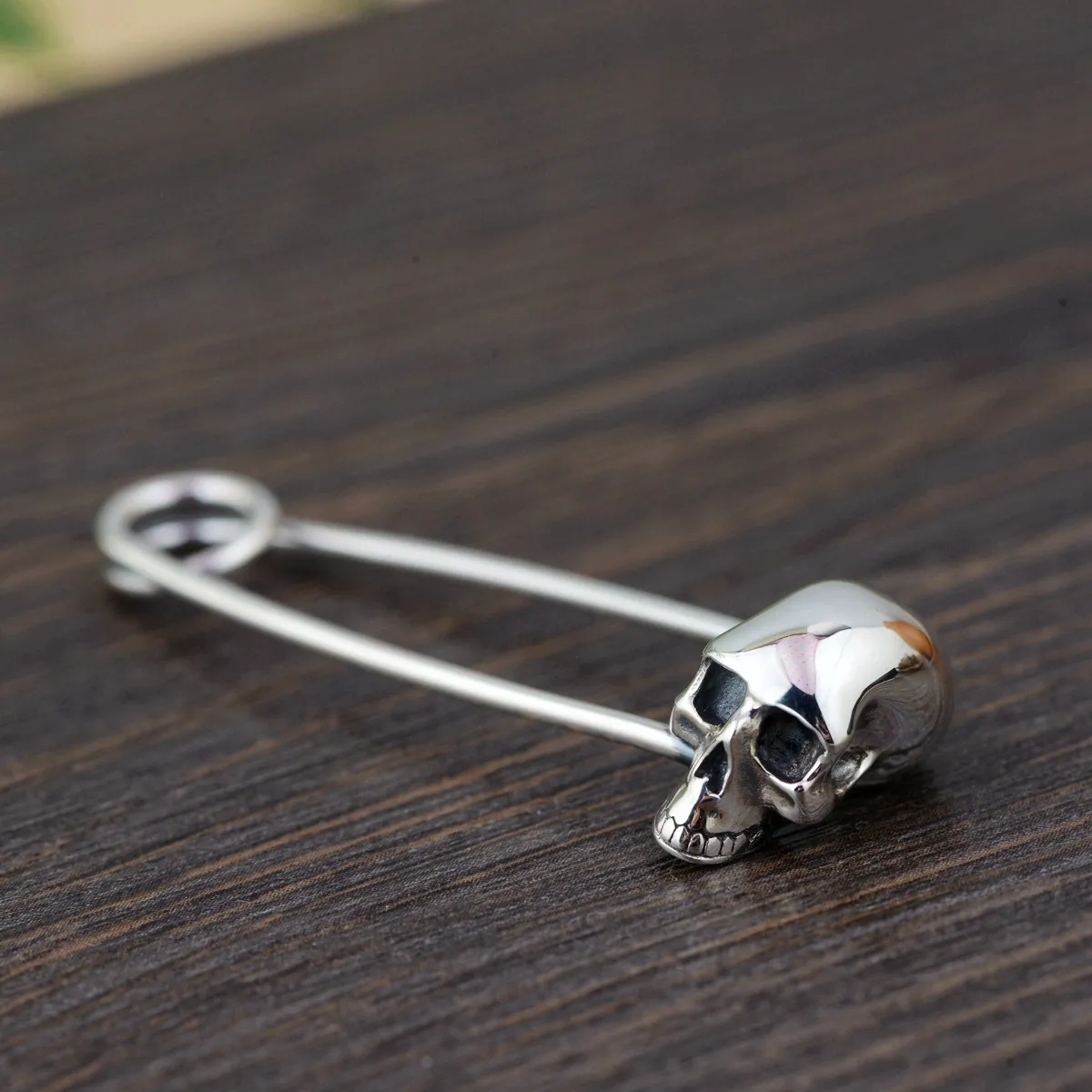 Men039s Thai Silver Skull Brooch Handmand Silver Brooches Large Pin de hijab Punk Collar épingles bijoux Broche SBH0008 20100925722355483