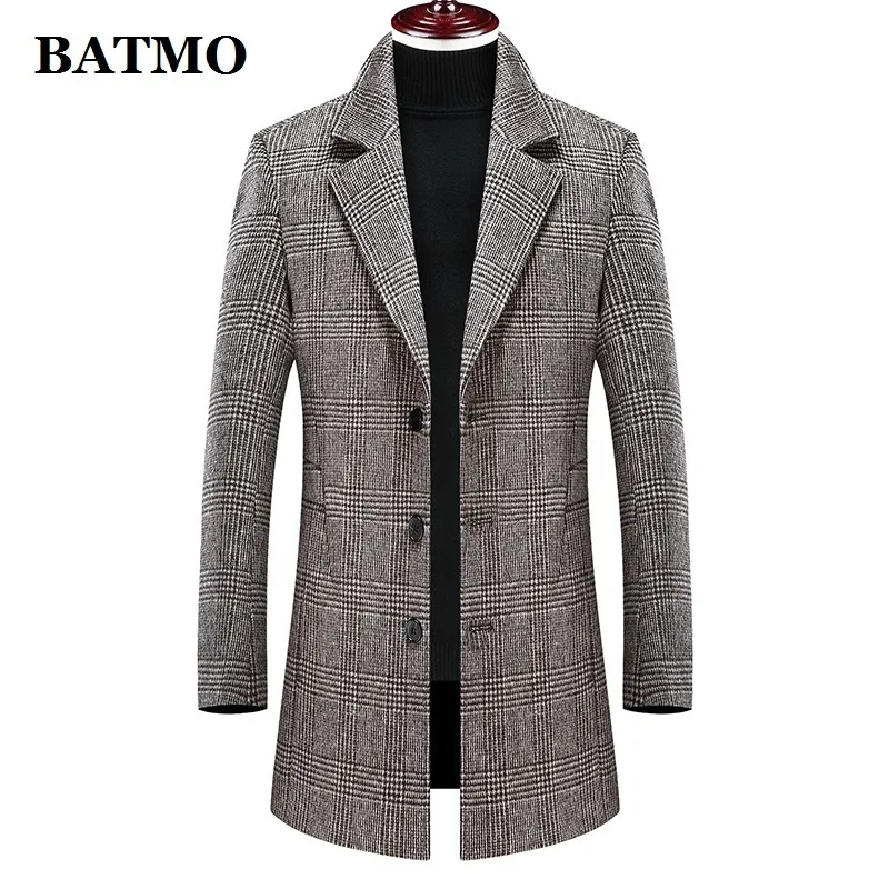 Batmo Arrival Winter جودة عالية من الصوف معطف خندق منقوشة معطف Menmens من الصوف غير الرسمي جاكيتسبلوس M4XL 898 201116