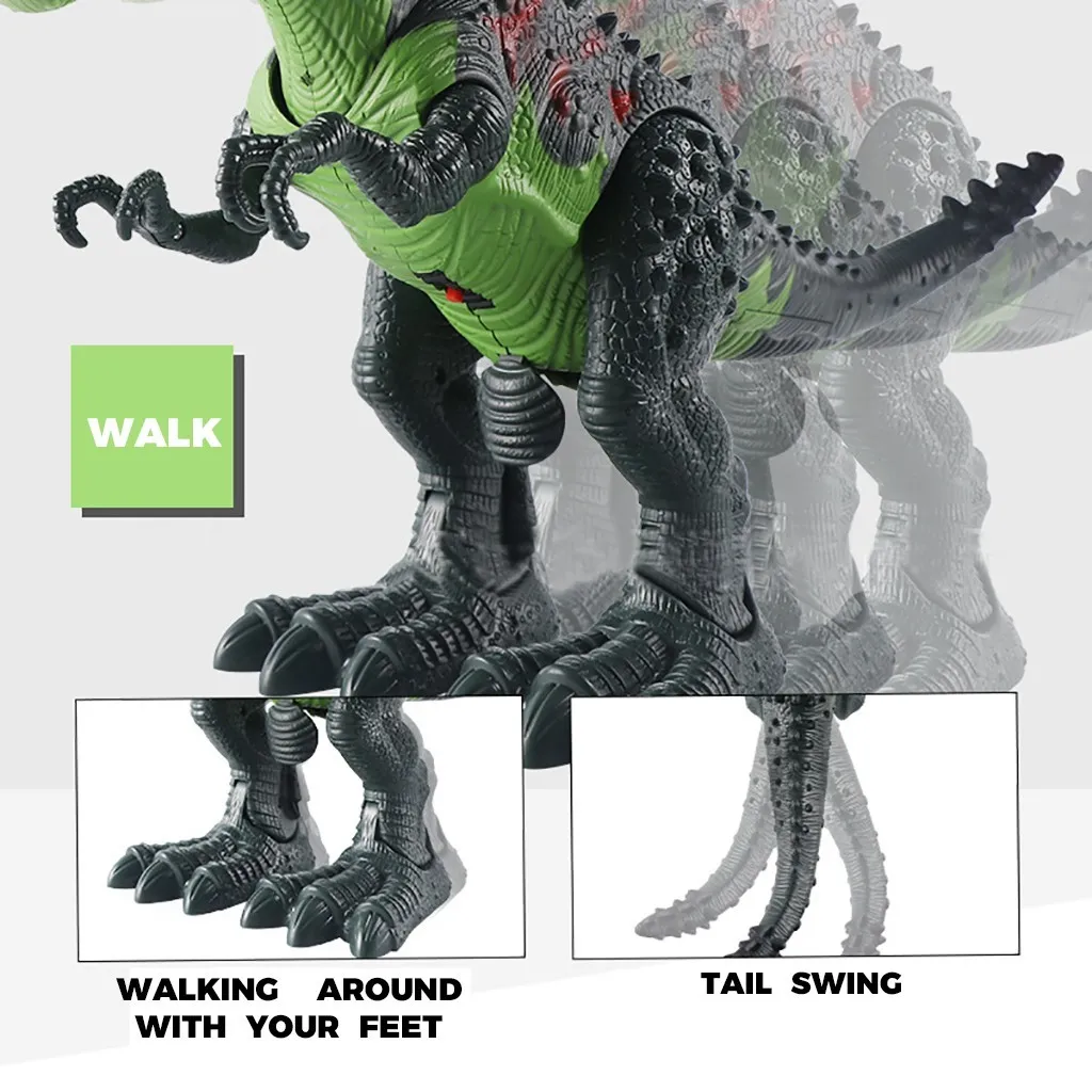 Jouets interactifs pour enfants Télécommande électronique Dinosaur Toy ABS Walking Dinosaurs Simulation Spray Cadeau de Noël LJ201105