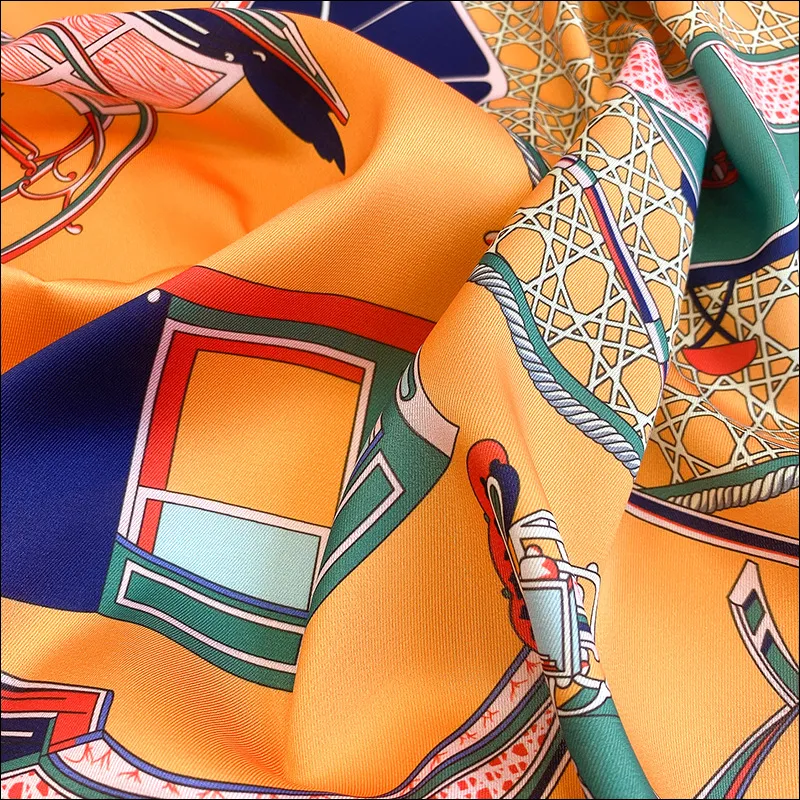 Женские шарфы, женские шелковые шарфы в стиле ретро для женщин, скрученный вручную шарф 90, платок Luxe2507