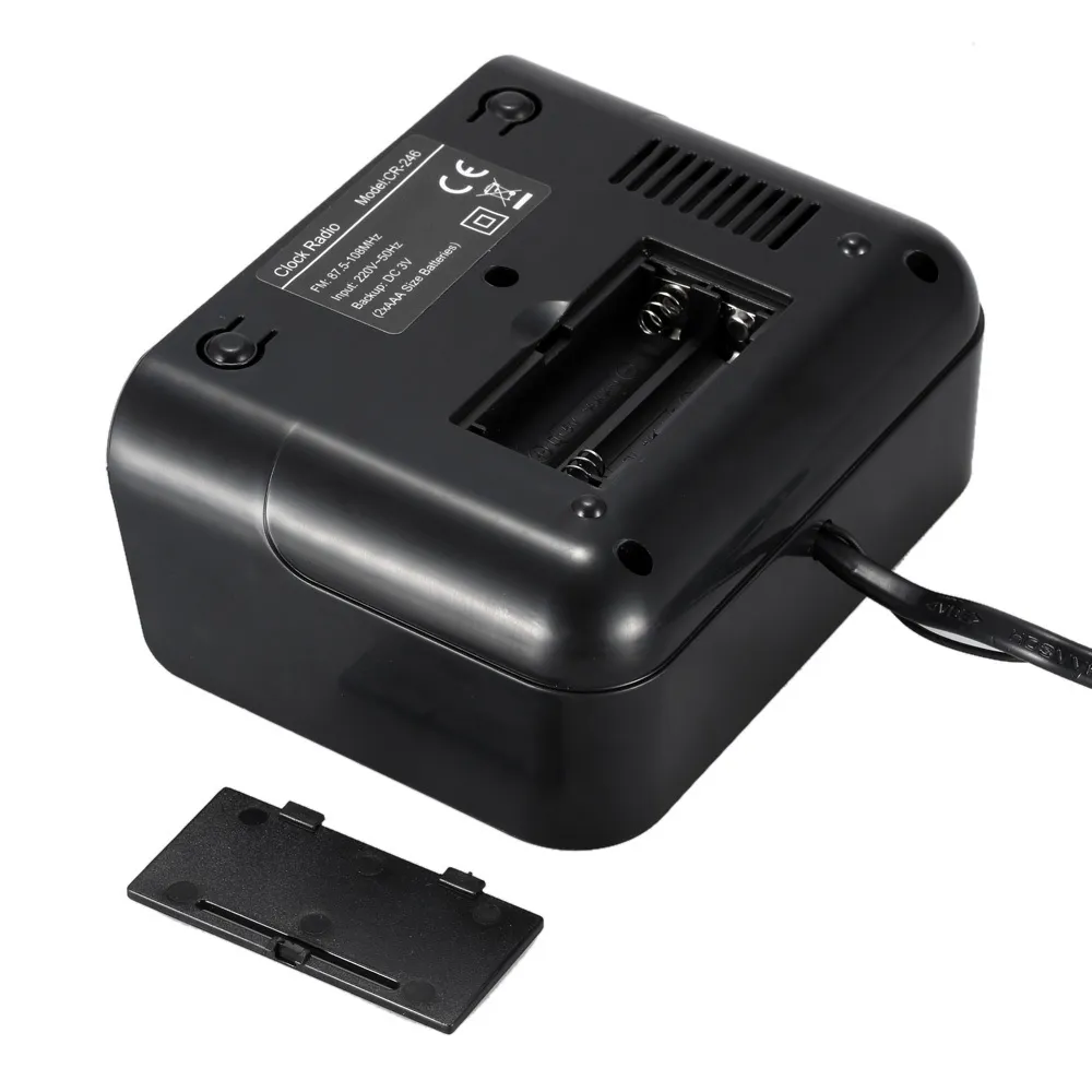 Kompakter digitaler Wecker, UKW-Radio mit Dual-Alarmsummer, Schlummerfunktion, Schlaffunktion, rote LED-Zeitanzeige, LJ201204