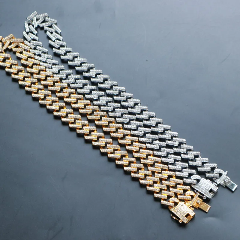 Geometrische kubanische Kette für Herren, Iced Out-Halskette, Hip-Hop-Schmuck, Strass-Gliederarmband, Punk-Halsketten für Männer und Frauen, Weihnachtsgeschenk