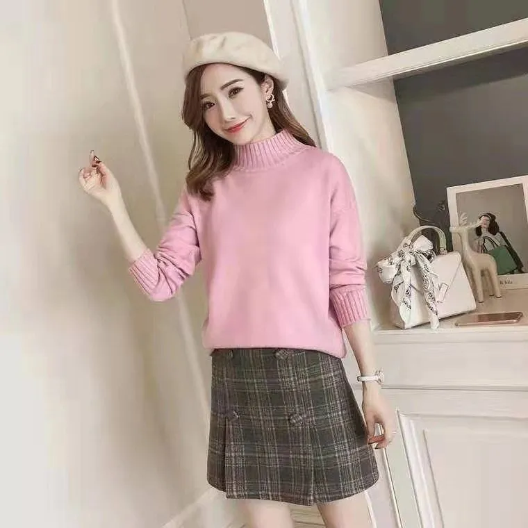 Winter Women Sweater Casual Turtleneck Sweaters Sweaters Mulheres Manga Longa Camisinho Branco de malha elegante suéter feminino 201203