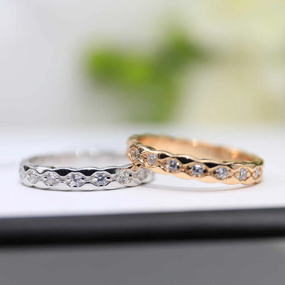 Style marka biżuterii pierścienie Rhomboid Rose złoto S925 Sterling Srebrny Uproszczony wszechstronny AAA Luksusowy Elegancki Elegancki Targi313W