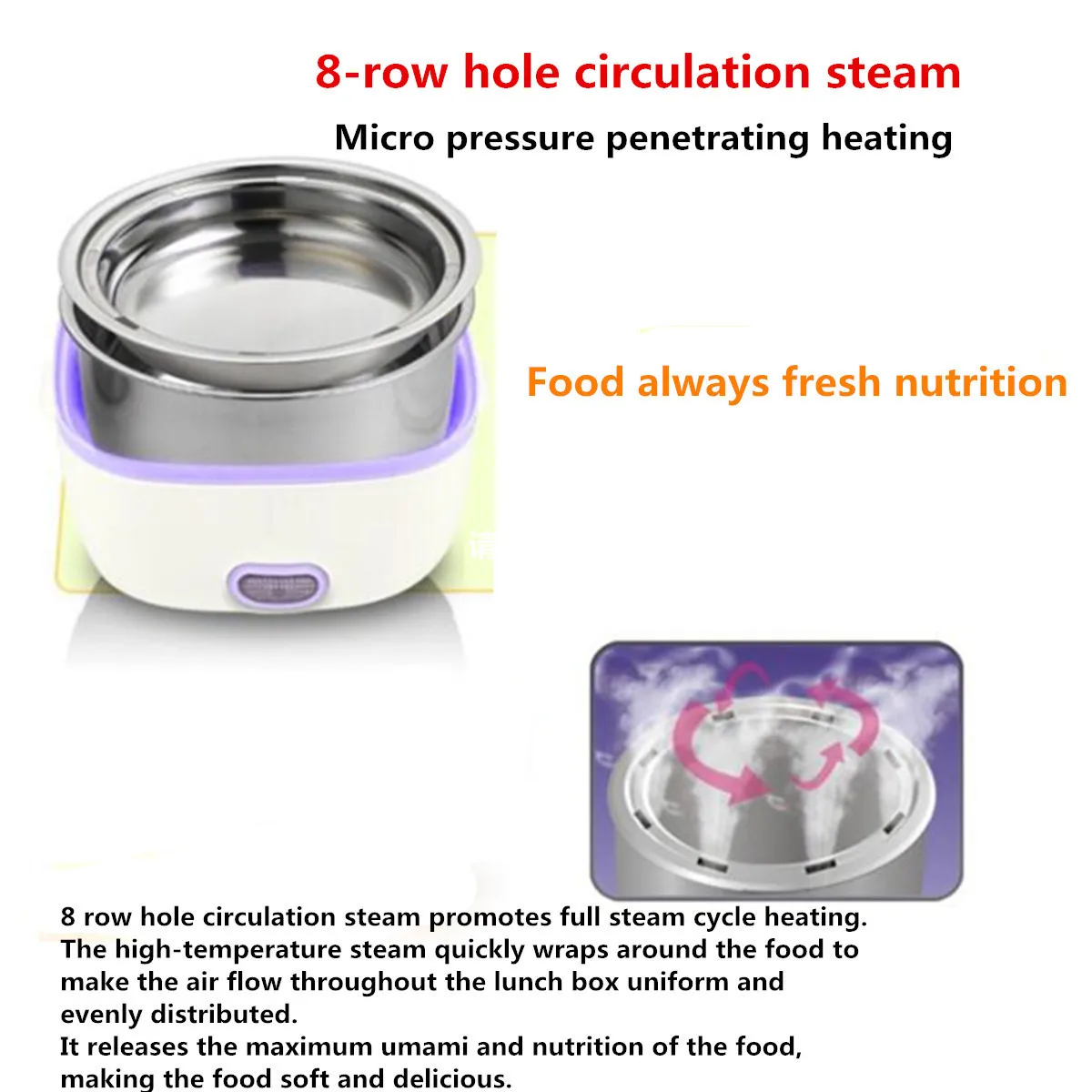 Mini fogão de arroz portátil alimentos aquecedores aquecimento aquecimento preservação almoço caixa multifuncional lancheira elétrica plug / US plug t200710