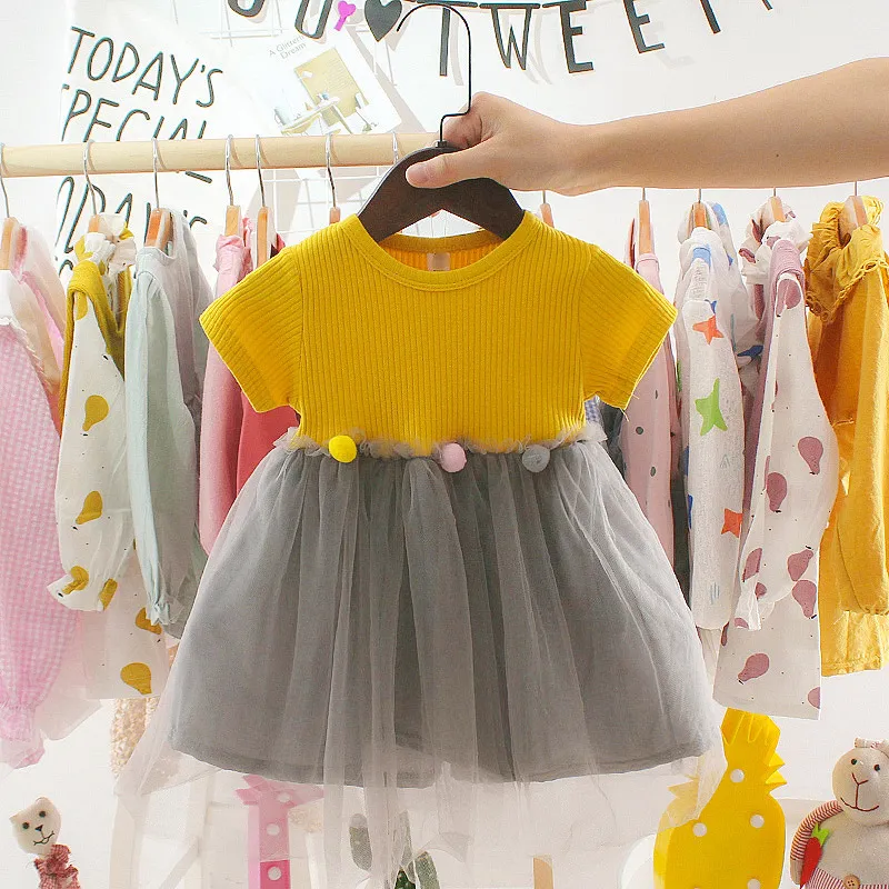 Cute Summer Baby Dress Toddler Kids Girl Patchwork Tulle Clothes Princess Party Birthday Costume Infant Clothing 220426