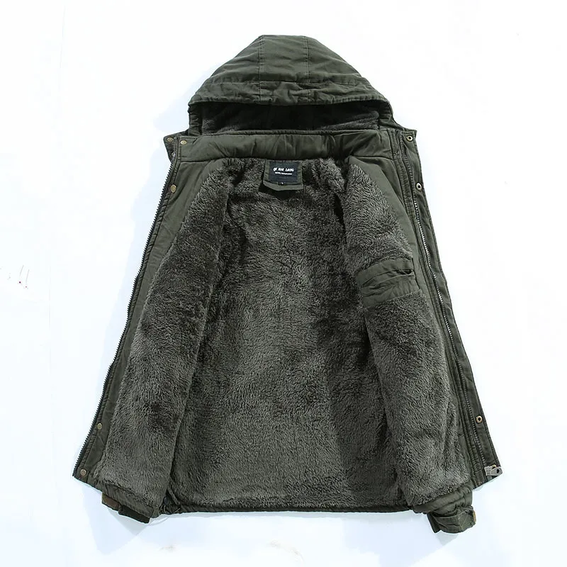 DARPHINKASA Winter Warme Männer Parkas Jacken Military Parka Mantel Samt Dicken Winddicht Mit Kapuze Winter Jacken Männer 201127