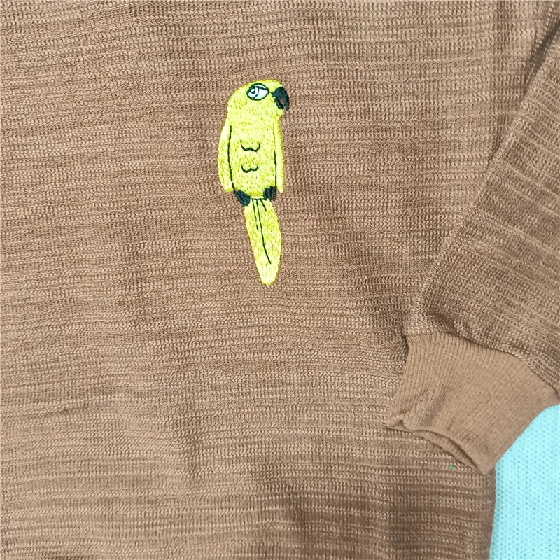 yellow parrot sweaters red/brown for kids boys girls autumn LJ201216