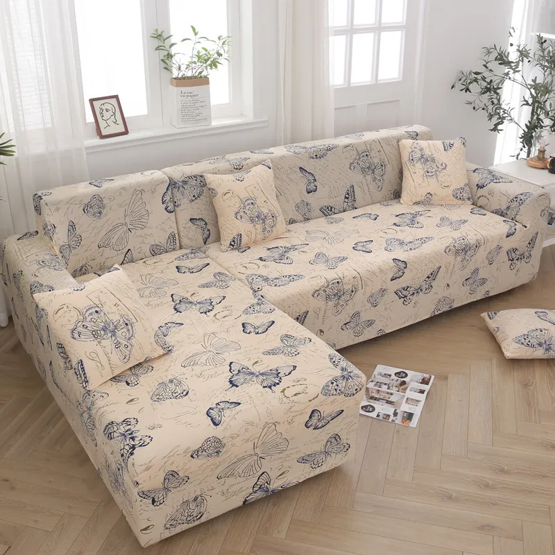 elastische Abdeckungen für Sofa Wohnzimmer L -Form Sofa Cover Hülle Longue Couch Slipcover Ecksofa Abdeckung 201222070946