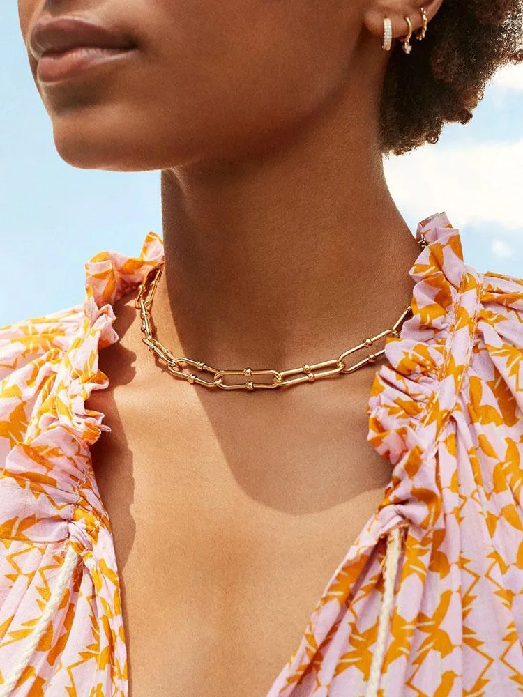 Jóias de jóias da moda Colares de colar de papel de revestimento de papel de ouro da moda colares de colar de colar para mulheres262V