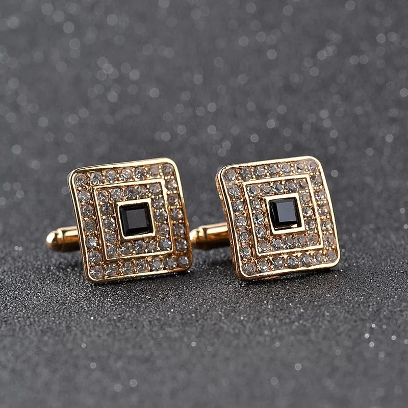 Suit diamond cuff links gold Formal Shirts Business suits cufflinks button men fashion jewelry will and sandy