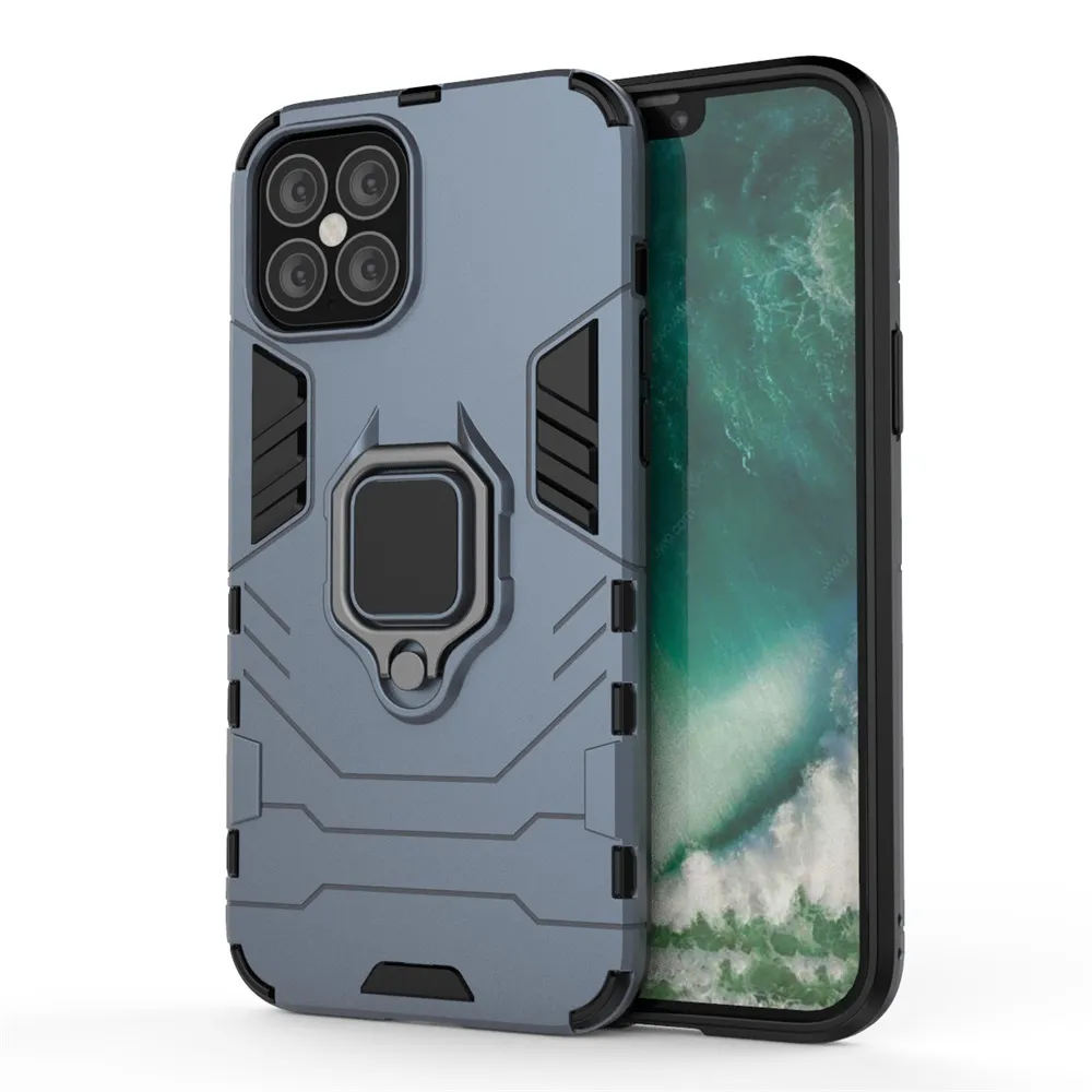 Shockproof Armor Case voor iPhone 12 Pro Max XS 12 Mini Hybrid Hard PC Soft TPU Roterende ringstandaard Herderkap voor iPhone 11 7 8 Plus Case