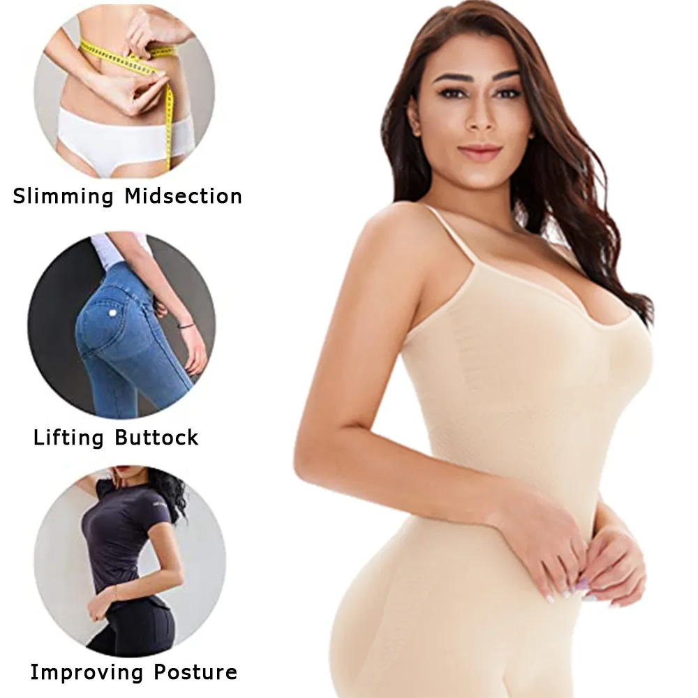 Vücut Şekillendirici Dikişsiz Kadınlar Bodysuit Zayıflama Bel Eğitmen Shapewear Popo Kaldırıcı Göğüs Geliştirme Tam Kayma Strappy-Backed 201222