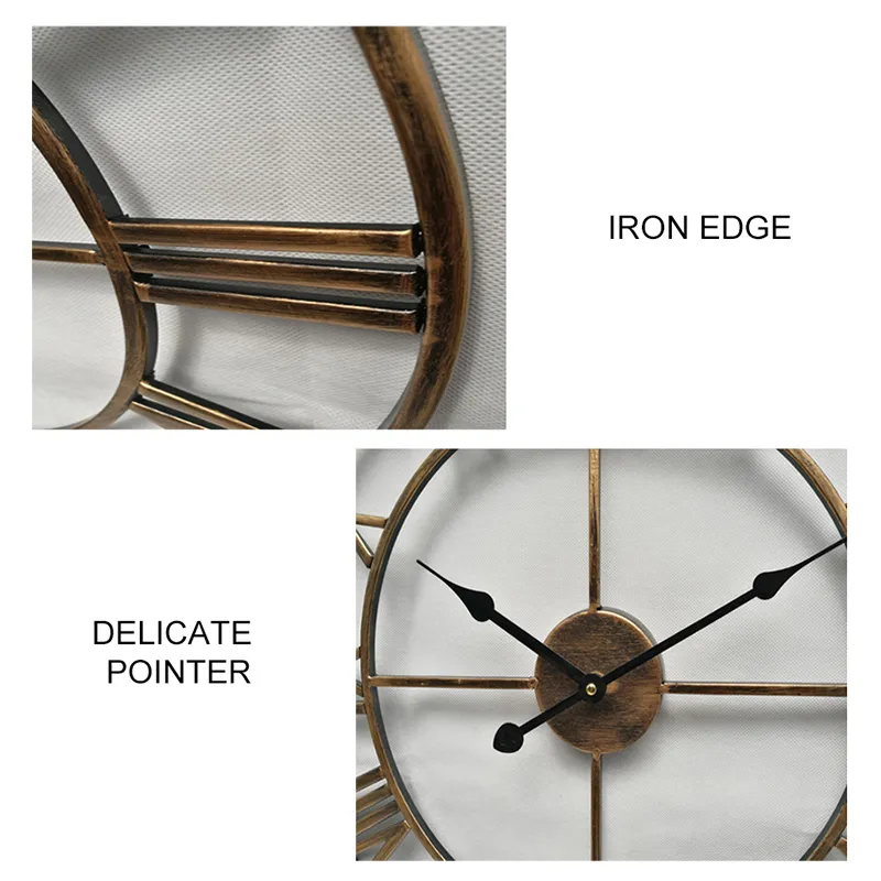 Orologio in stile europeo Orologio retrò Decorazione domestica creativa Orologio da parete Grandi orologi Soggiorno Orologio da parete in ferro stile europeo LJ201208