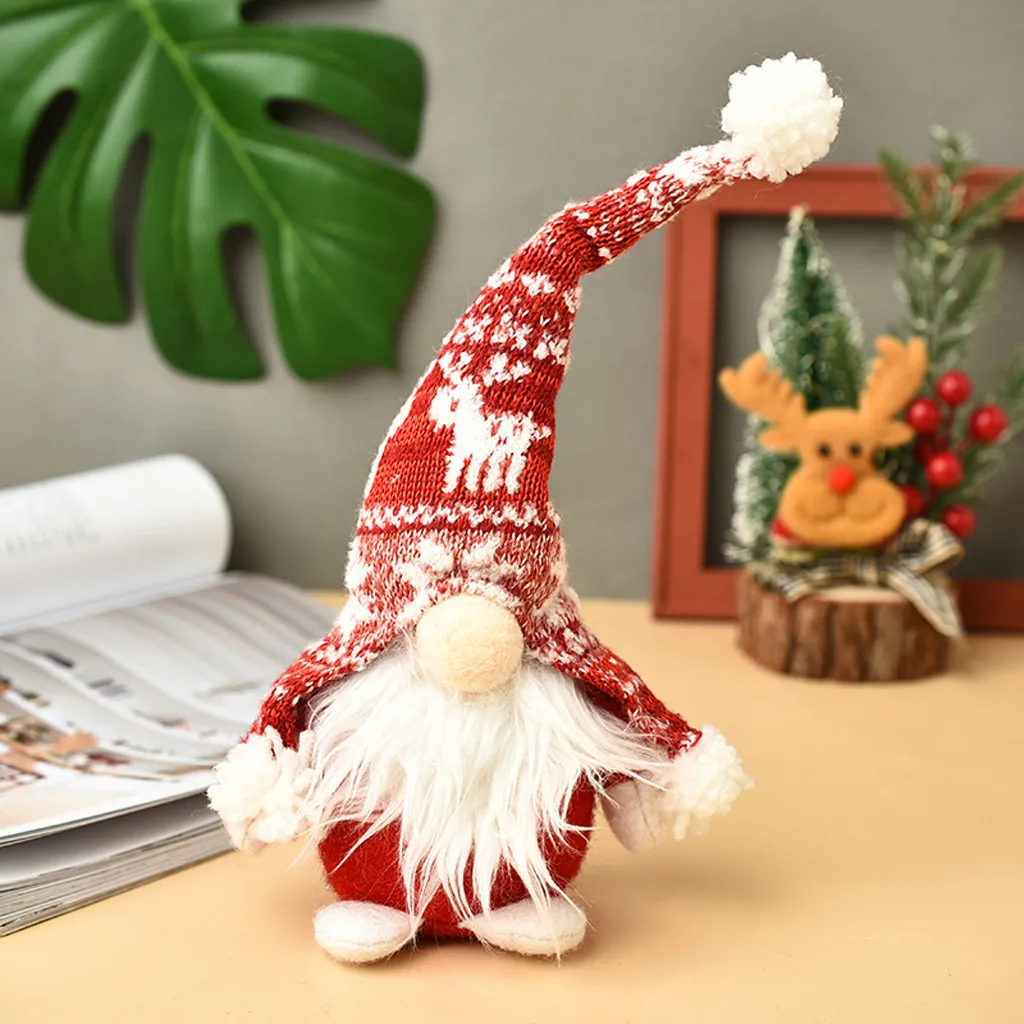 Christmas Striped Cap Faceless Gnome Santa Doll Ciondolo Nordic Land God Tree Hanging Ornaments Decor # np30 Y201020