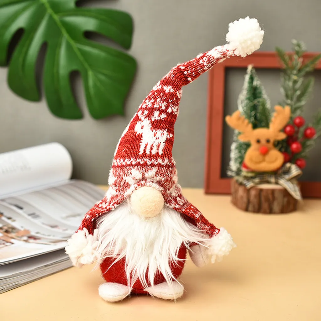 Kerst gestreepte pet Gezichtsloze kabouter Santa Doll hanger Noordse land God Tree Hangende ornamenten Decor#NP30 Y201020