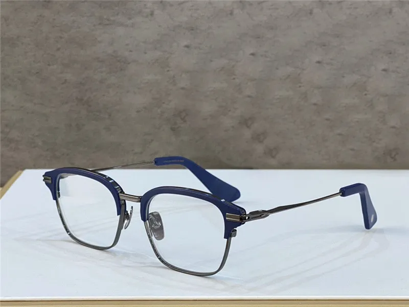 Novo design de moda masculino óculos ópticos tipografia k moldura quadrada dourada vintage estilo simples óculos transparentes de alta qualidade transparente le226f