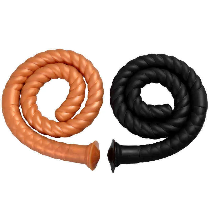 NXY Dildos Anal Oyuncaklar 80 cm Uzun Vestibüler Kırbaç Erkek Ve Kadın Mastürbasyon Cihazı Sıvı Silika Jel Derinlik Eğlenceli Fiş Yetişkin Seks Ürünleri 0225